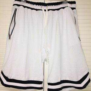 White Mesh Harem Basketball Shorts Dropcrotch